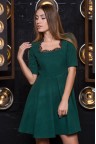 Короткое кашемировое платье темно-зеленого цвета Dalila